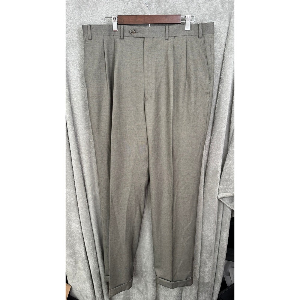 RALPH LAUREN Mens Pants Size 38x34 Gray Pleated Dress Trousers Business Casual
